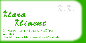 klara kliment business card